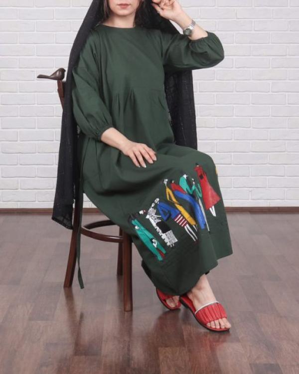 ساحلی نخی طرح آدمک 7158