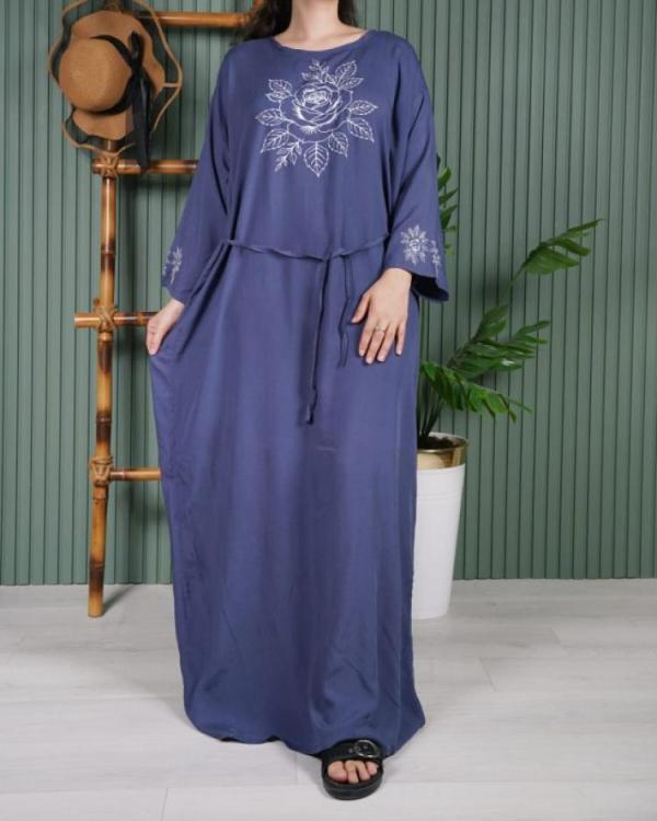 پیراهن زنانه آستین بلند گل یخ U7715