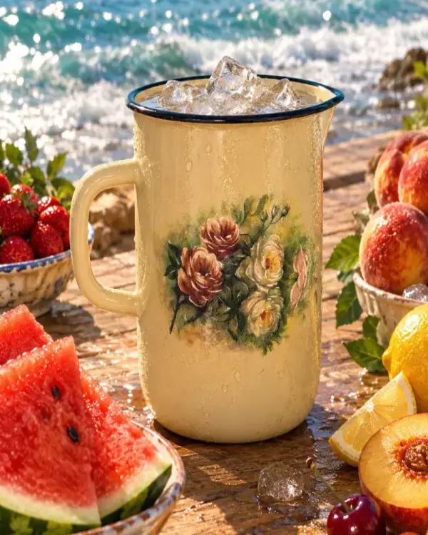 پارچ 2 لیتری لعابی روس رز سبز 7722